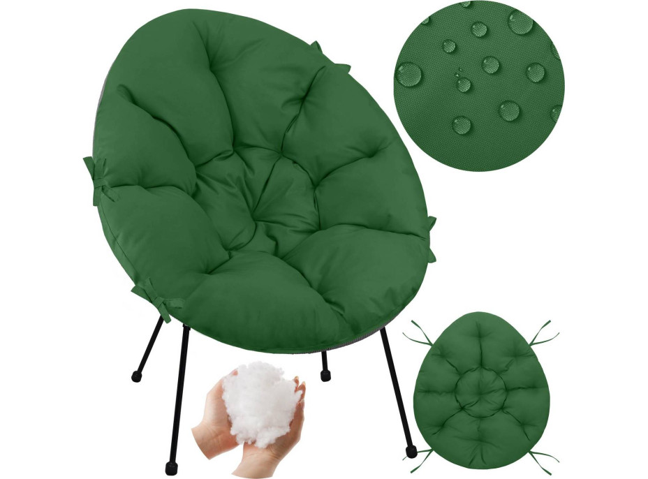 Vodeodolný vankúš do záhradného kresla ACAPULCO 90x105 cm - zelený