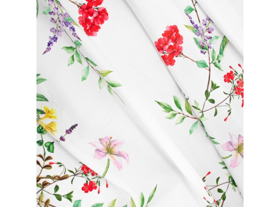 Veľkonočný obrus BLISS Kvety - 140x200 cm - biely