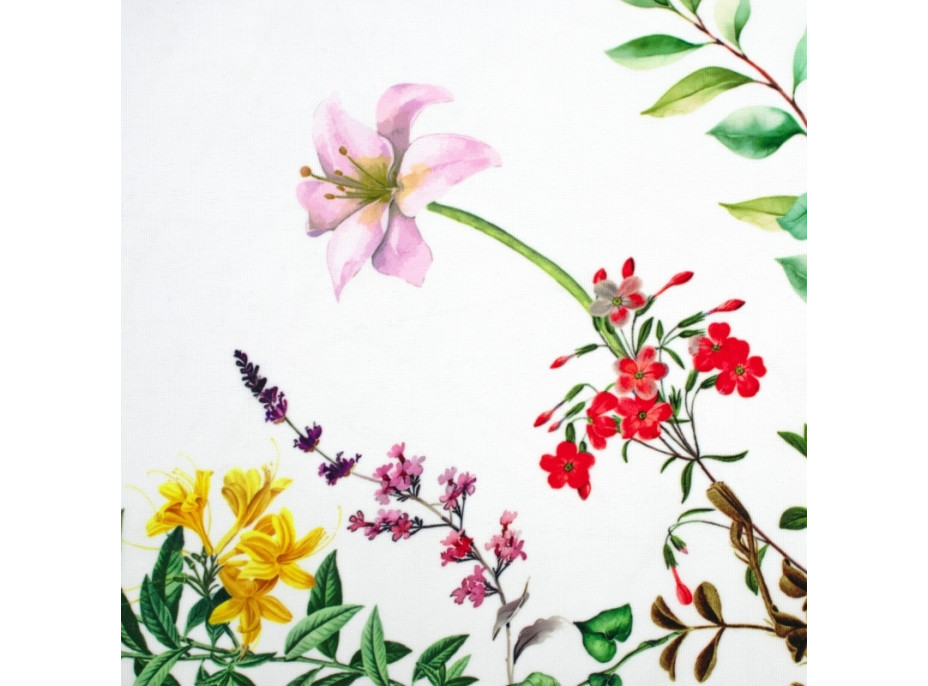Veľkonočný obrus BLISS Kvety - 140x200 cm - biely
