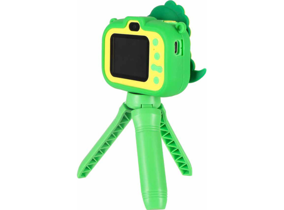 Detský digitálny fotoaparát na statíve Dinosaurus - zelený