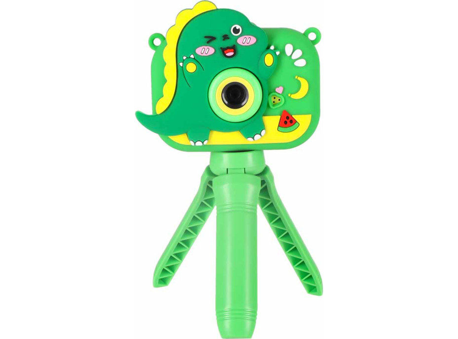 Detský digitálny fotoaparát na statíve Dinosaurus - zelený
