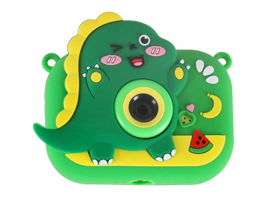 Detský digitálny fotoaparát na statíve Dinosaurus - zelený