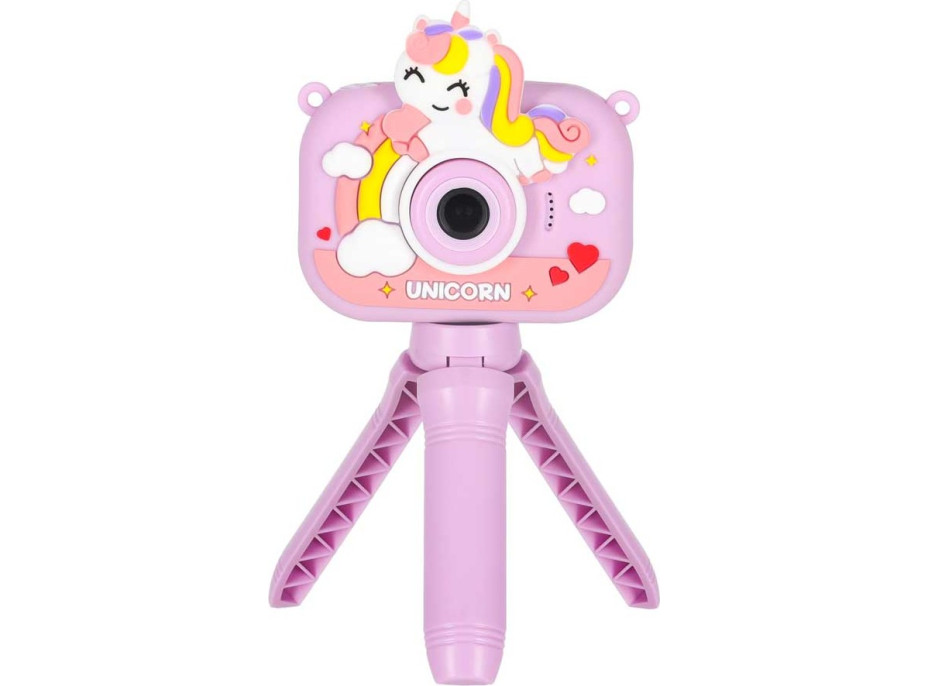 Detský digitálny fotoaparát na statíve Jednorožec - fialový