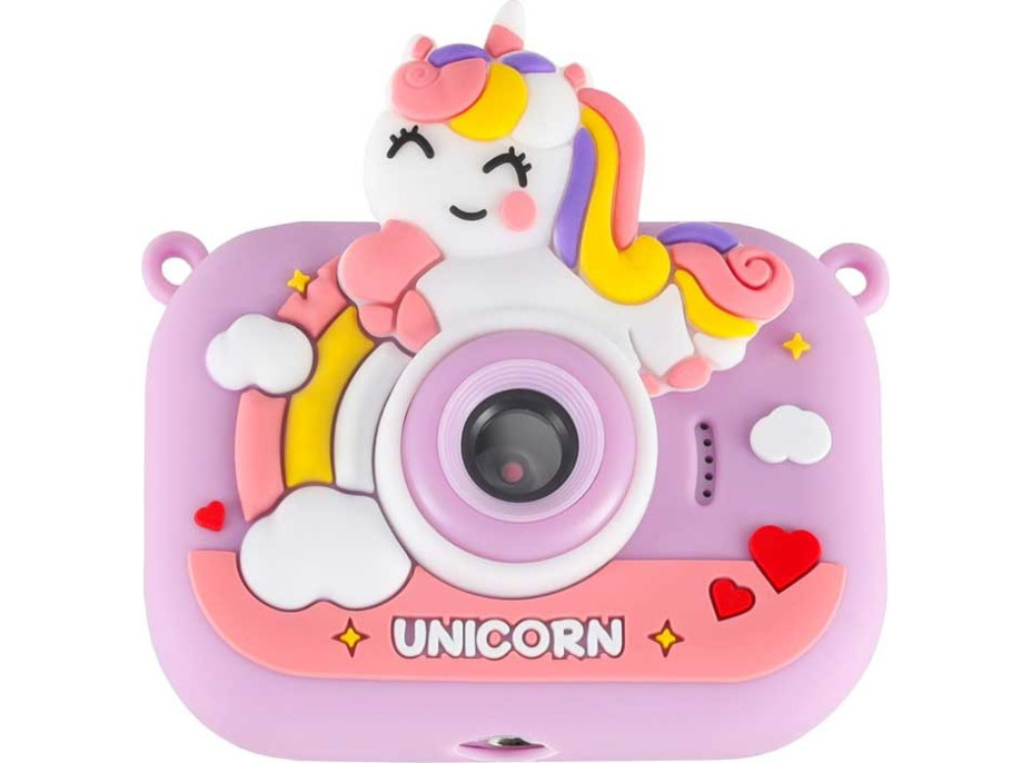 Detský digitálny fotoaparát na statíve Jednorožec - fialový