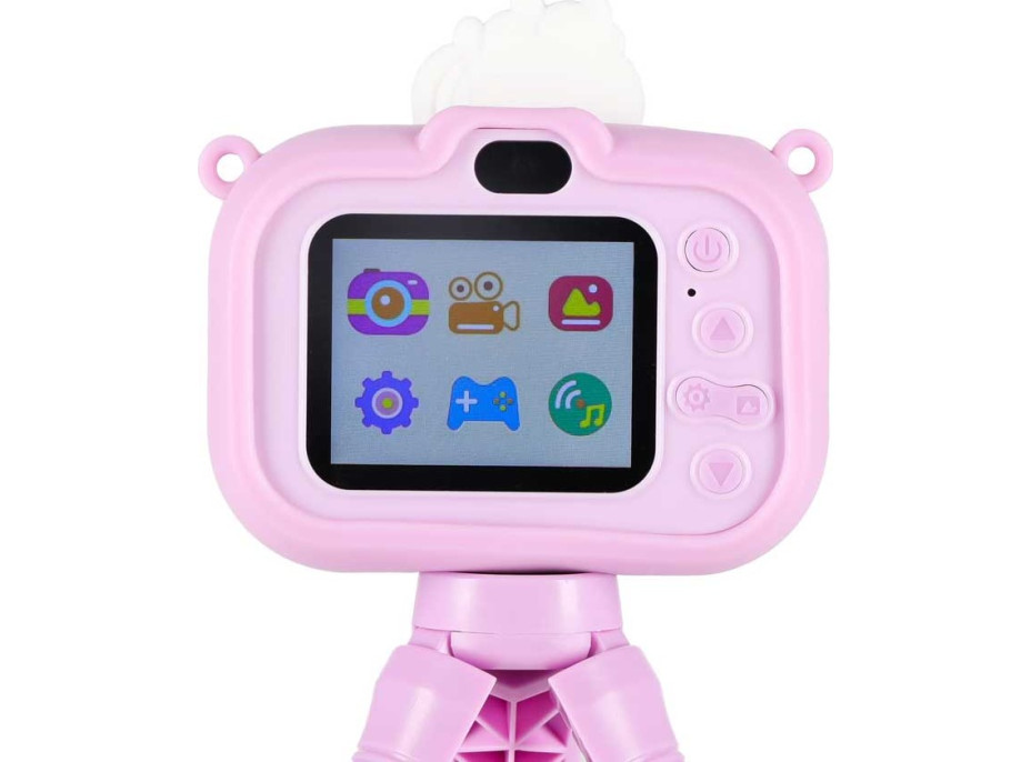 Detský digitálny fotoaparát na statíve Jednorožec - fialový