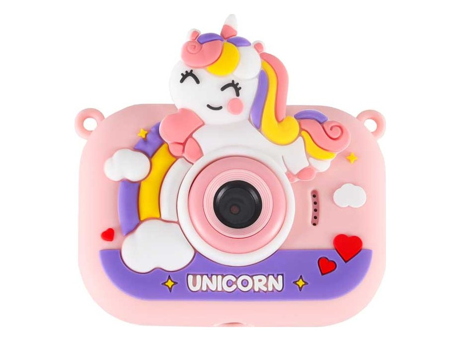 Detský digitálny fotoaparát na statíve Jednorožec - ružový