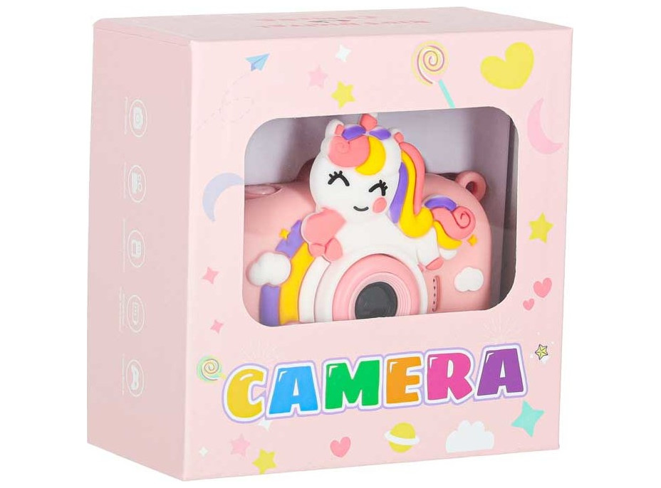 Detský digitálny fotoaparát na statíve Jednorožec - ružový