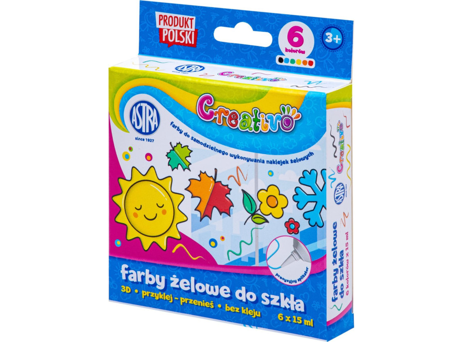 ASTRA CREATIVO Gélové farby na sklo 6x15ml