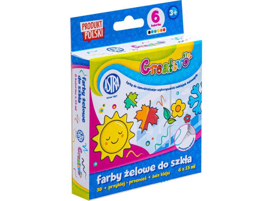 ASTRA CREATIVO Gélové farby na sklo 6x15ml