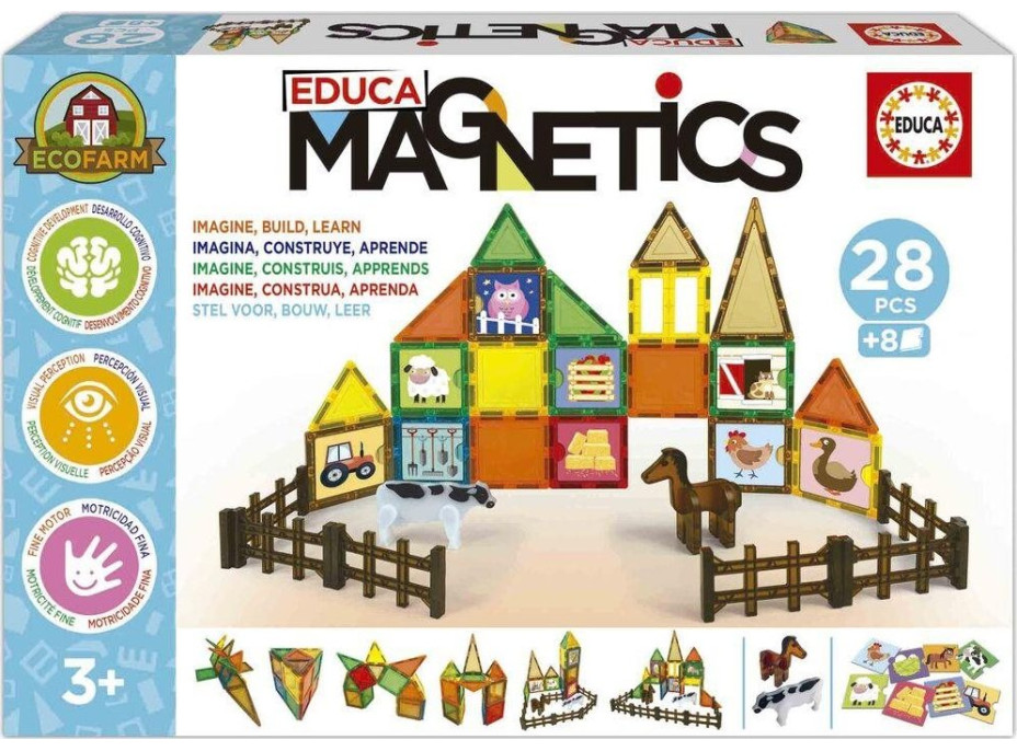 EDUCA Magnetická stavebnica Magnetics EKO Farma 28 vďaky