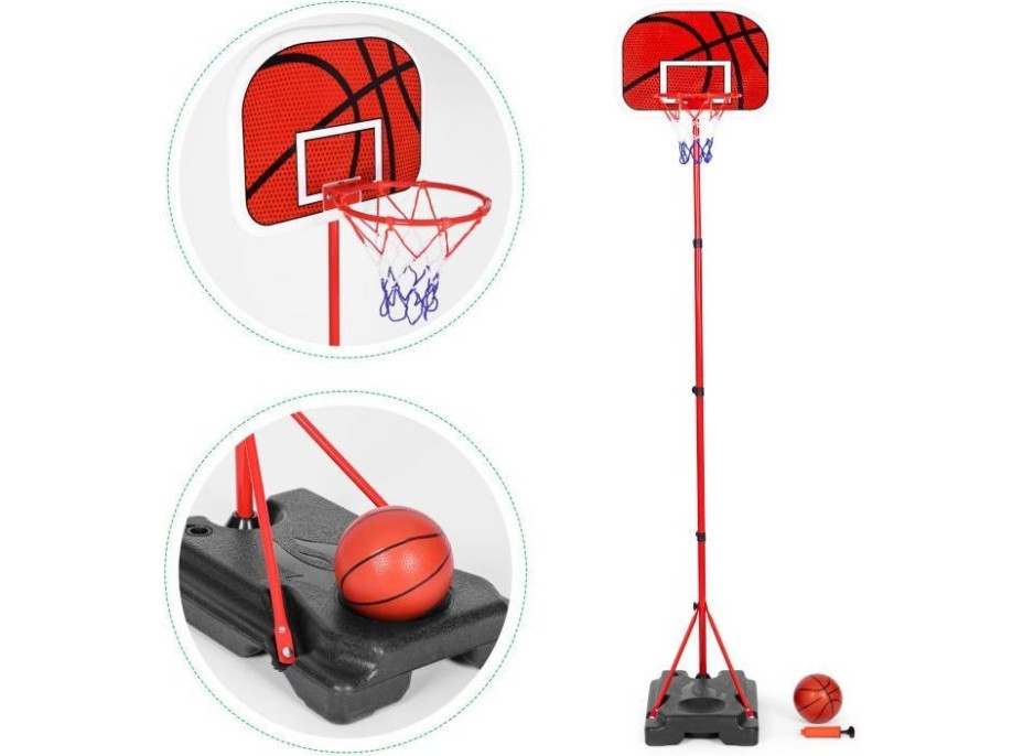 ECOTOYS Nastaviteľný basketbalový kôš s príslušenstvom
