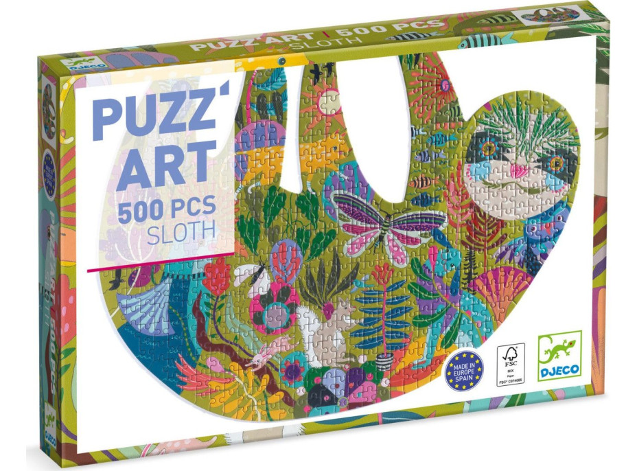 DJECO Obrysové puzzle Leňochod 500 dielikov