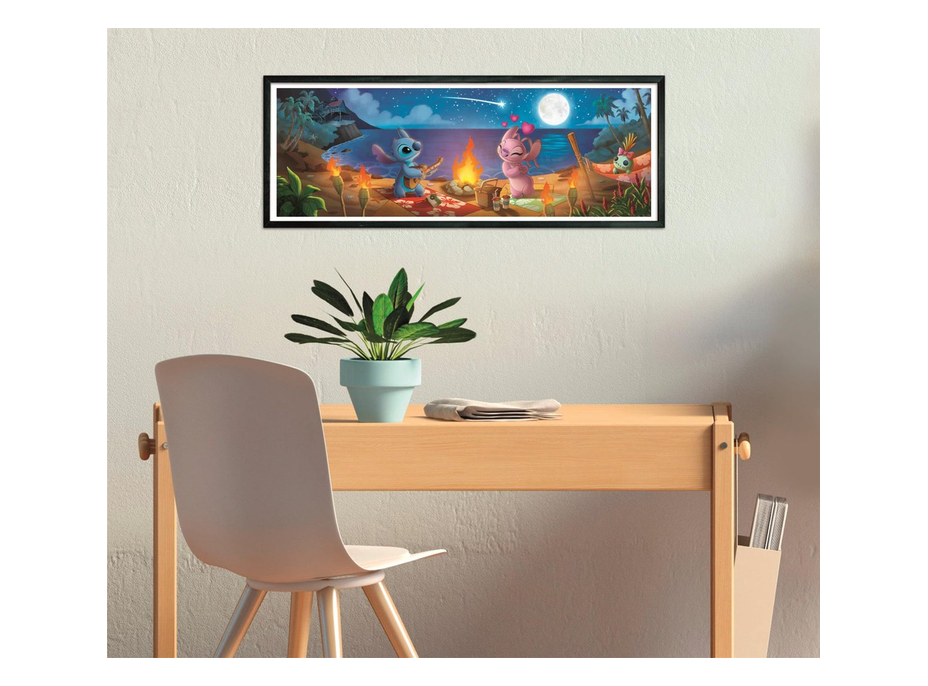 CLEMENTONI Panoramatické puzzle Lilo & Stitch: Nočný táborák 1000 dielikov