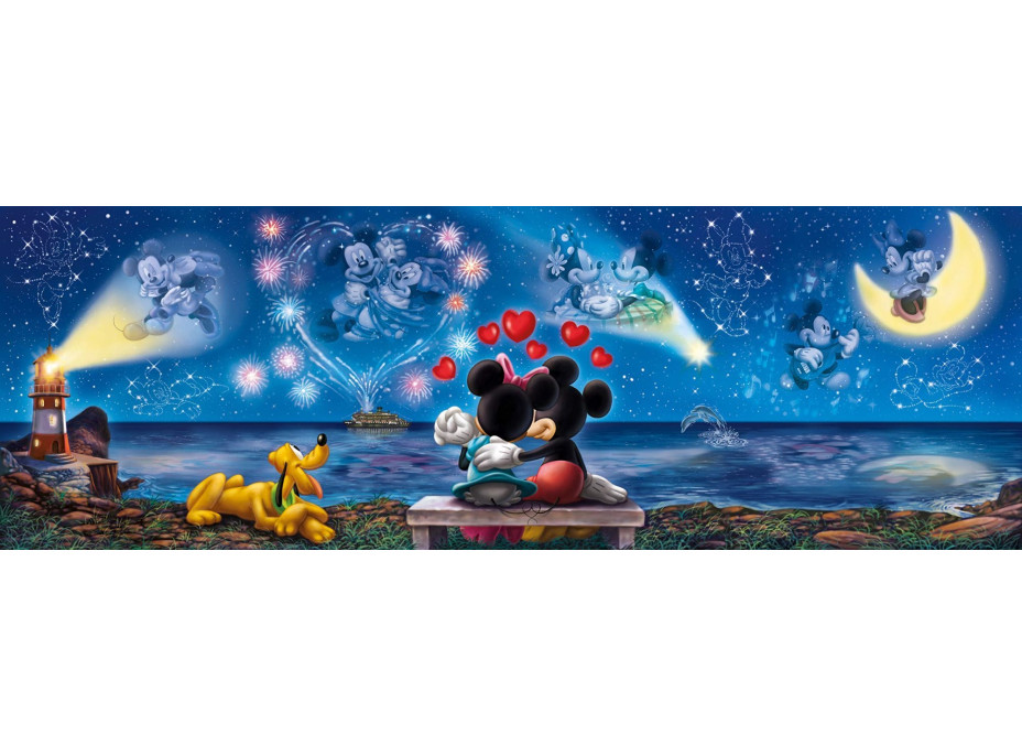 CLEMENTONI Panoramatické puzzle Mickey&Minnie 1000 dielikov