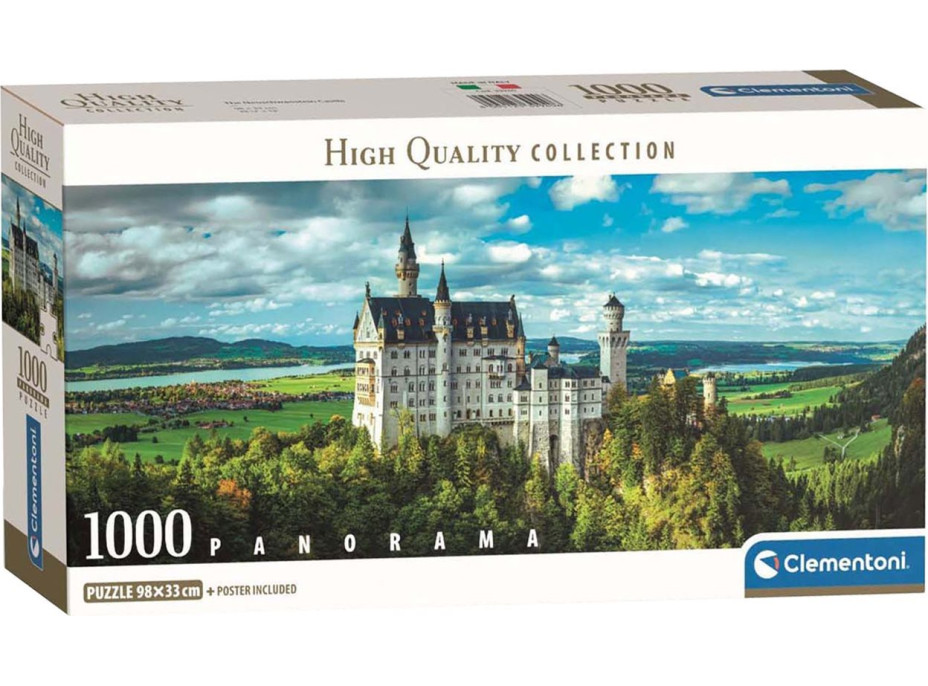 CLEMENTONI Panoramatické puzzle Zámok Neuschwanstein 1000 dielikov