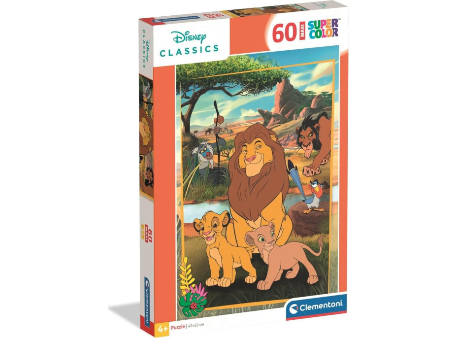 CLEMENTONI Puzzle Leví kráľ MAXI 60 dielikov