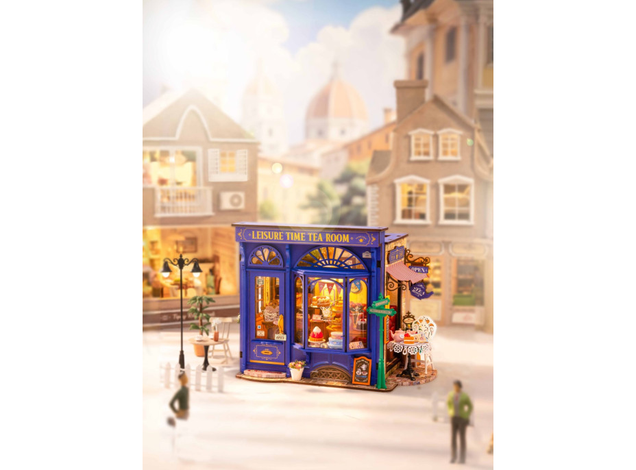 ROBOTIME Rolife DIY 3D drevené puzzle Pohodová čajovňa s LED osvetlením