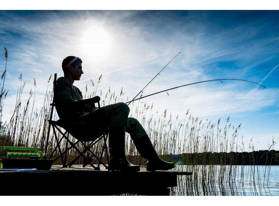 Skladacia rybárska stolička HUGO - modrá