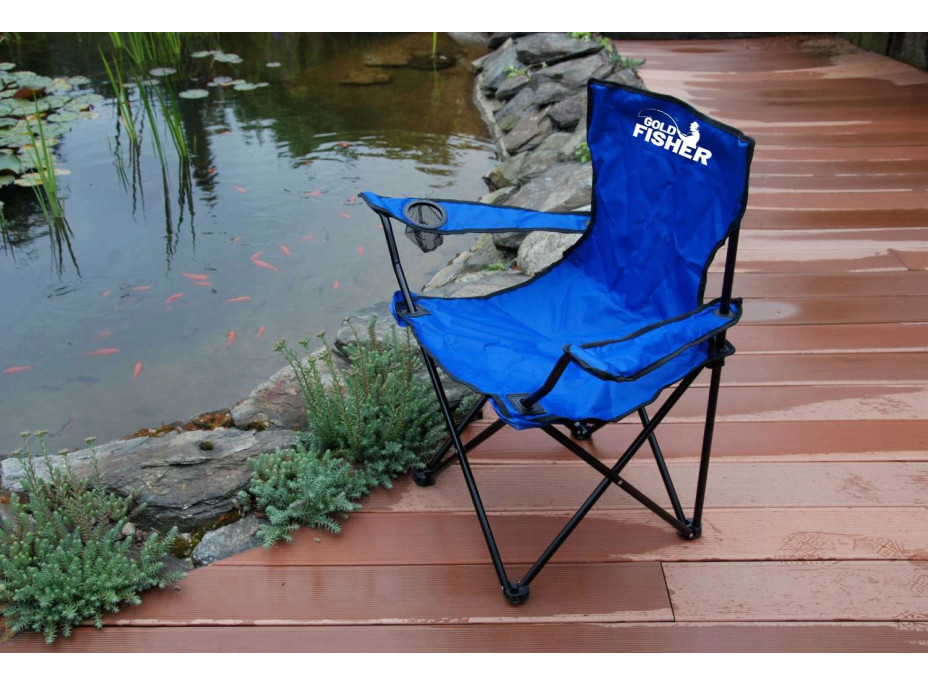 Skladacia rybárska stolička HUGO - modrá