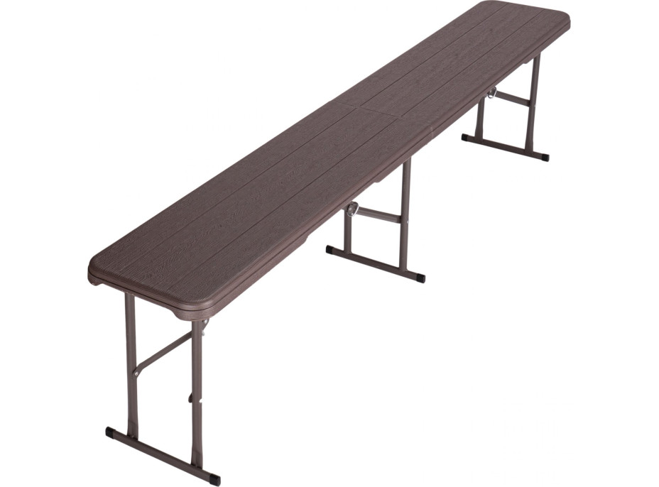 Set cateringového nábytku WOODLAND - stôl 180 cm + 2 lavice - hnedý