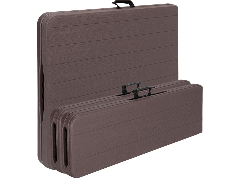 Set cateringového nábytku WOODLAND - stôl 180 cm + 2 lavice - hnedý