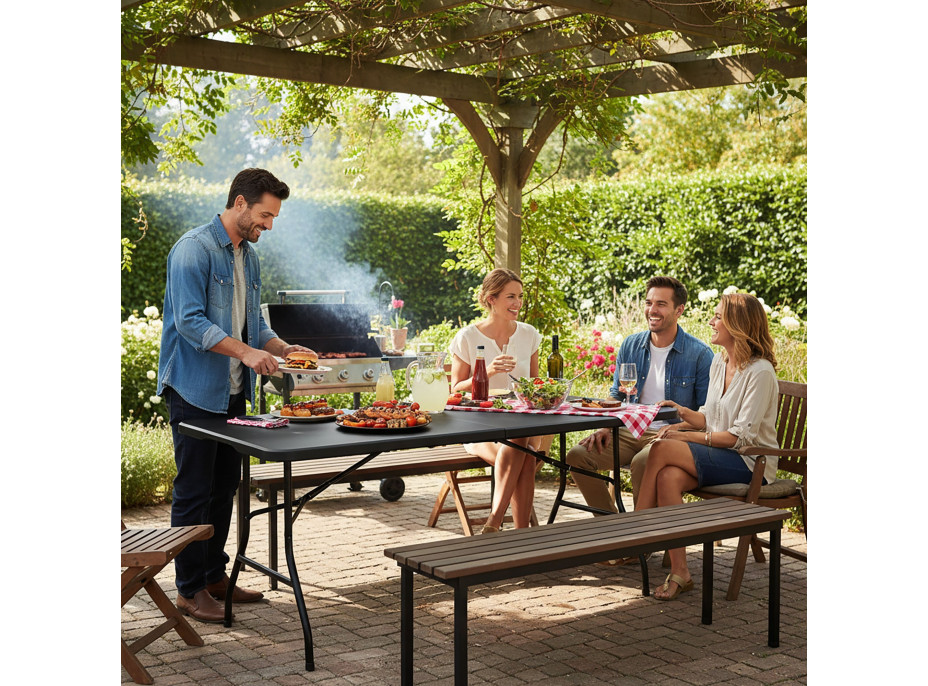 Cateringový stôl BALI BLACK 180 cm - čierny