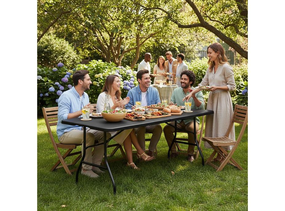 Cateringový stôl BALI BLACK 180 cm - čierny