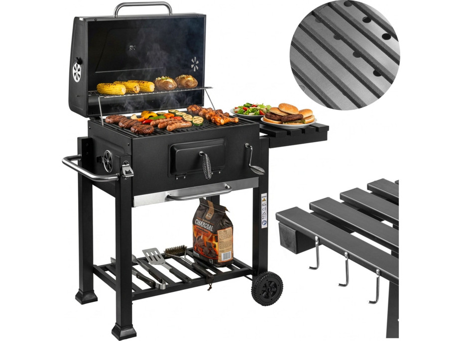 Gril na drevené uhlie VULCAN s liatinovým roštom
