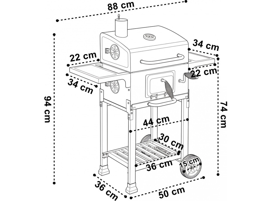 Gril na drevené uhlie FERRO s liatinovým roštom