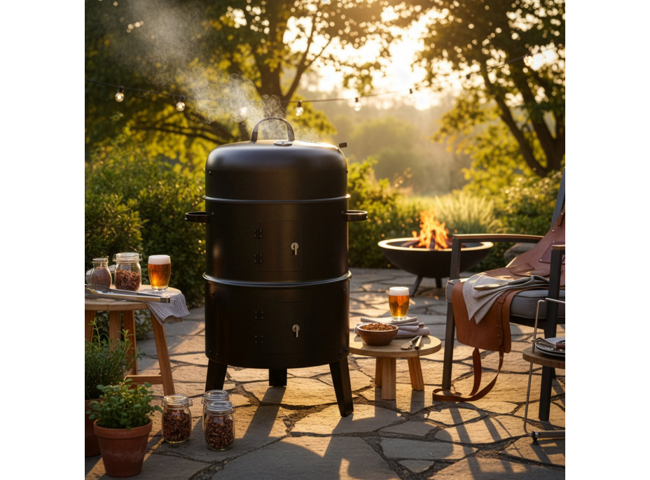 Gril na drevené uhlie s udiarňou FUMARO