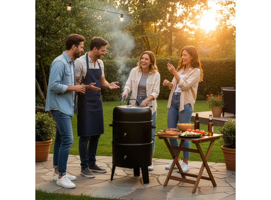 Gril na drevené uhlie s udiarňou FUMARO