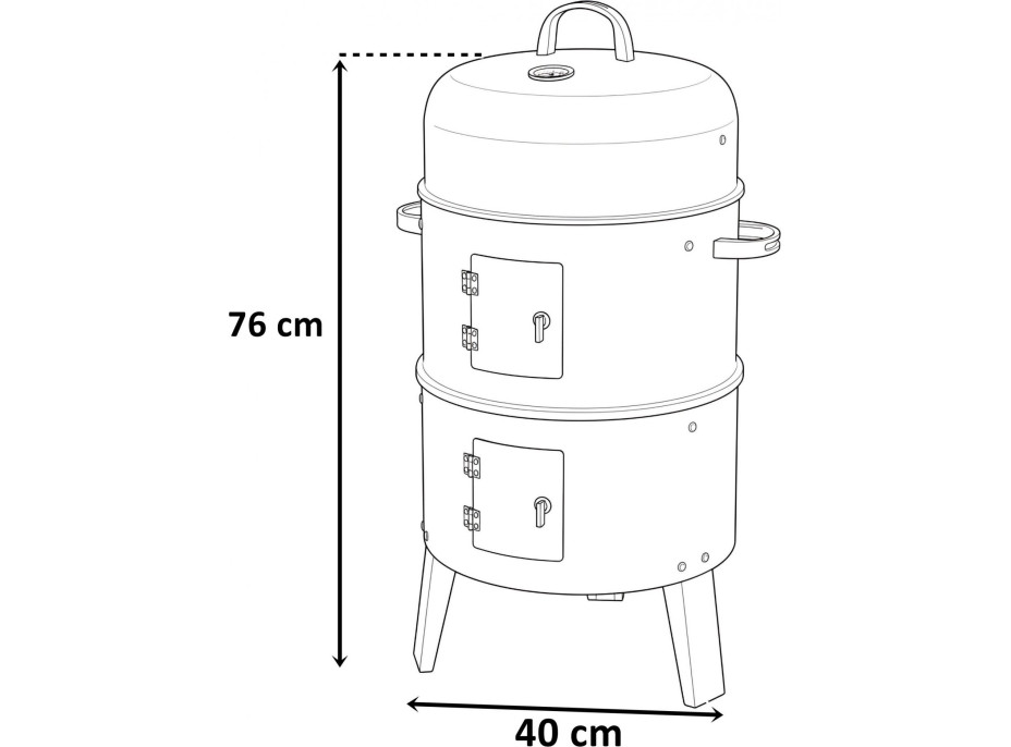 Gril na drevené uhlie s udiarňou FUMARO