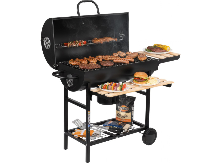 Záhradný gril na drevené uhlie BAREL WOOD s 2 roštami