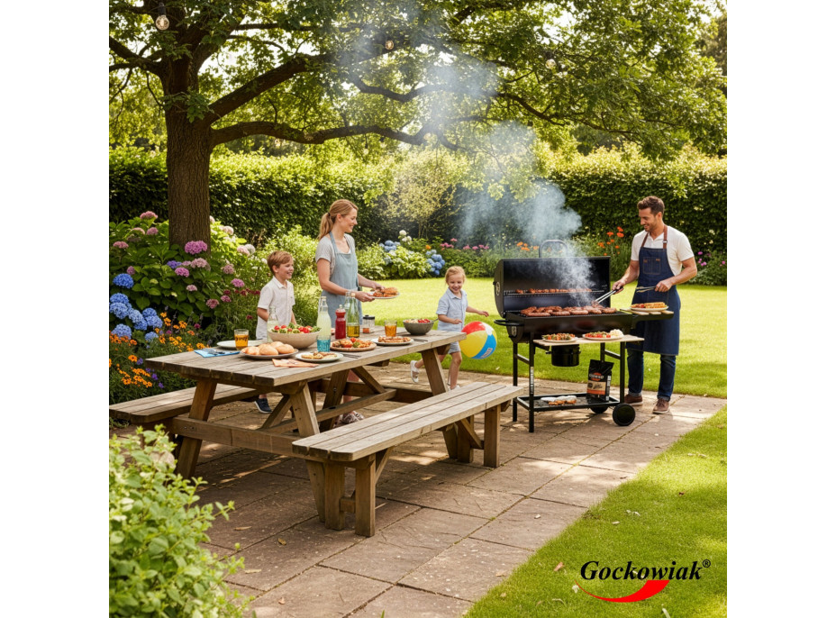 Záhradný gril na drevené uhlie BAREL WOOD s 2 roštami