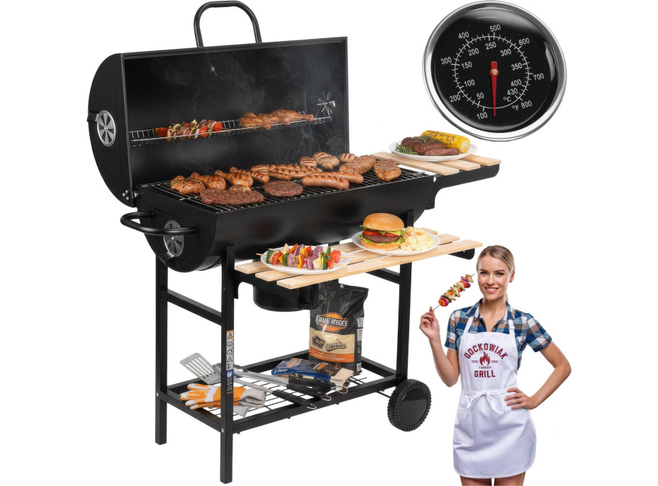 Záhradný gril na drevené uhlie BAREL WOOD s 2 roštami