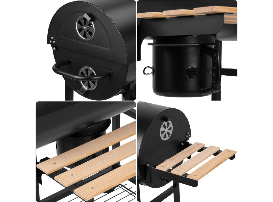 Záhradný gril na drevené uhlie BAREL WOOD s 2 roštami