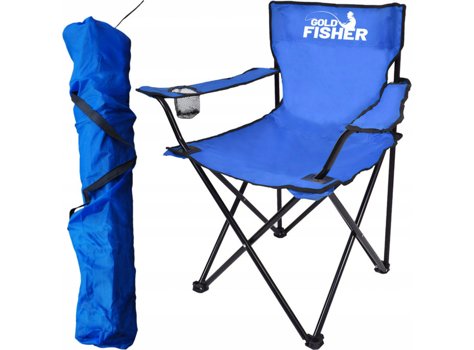 Skladacia rybárska stolička HUGO - modrá