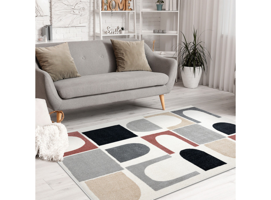 Kusový koberec Fusion 0213 white/dark pink