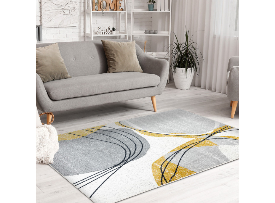 Kusový koberec Fusion 5868 white/yellow