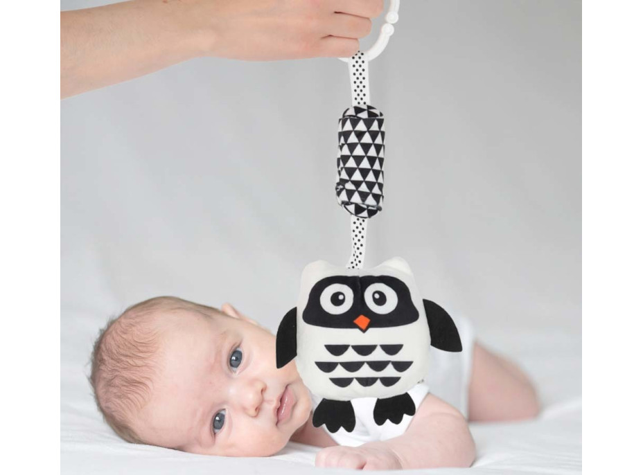 Senzorická kontrastná hrkálka - Sova