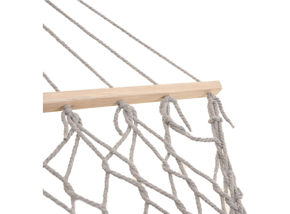 Záhradná hojdacia sieť BOHO so strapcami - 200 cm - šedá