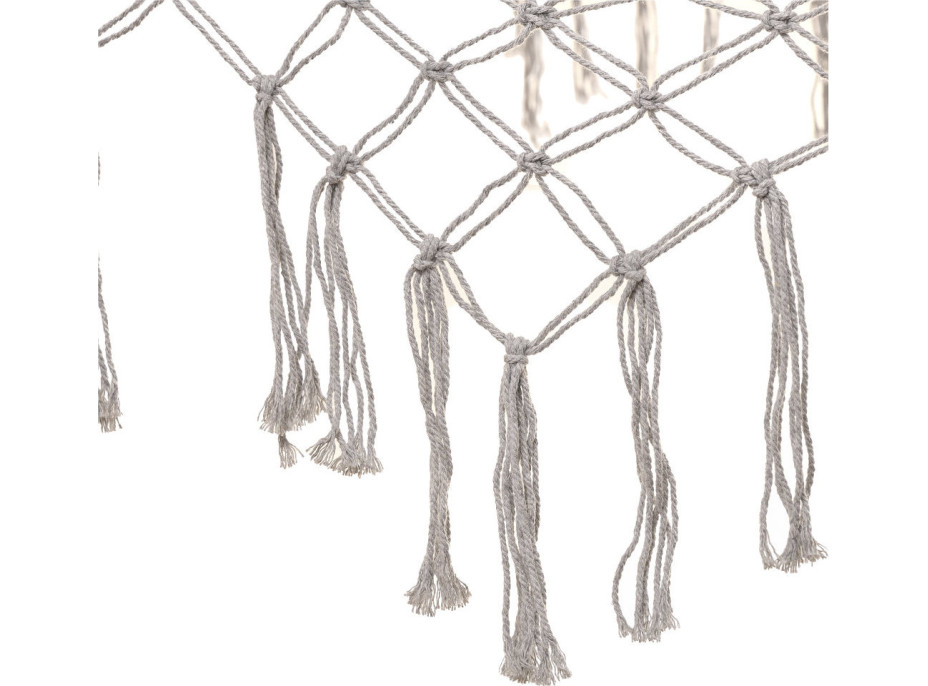 Záhradná hojdacia sieť BOHO so strapcami - 200 cm - šedá
