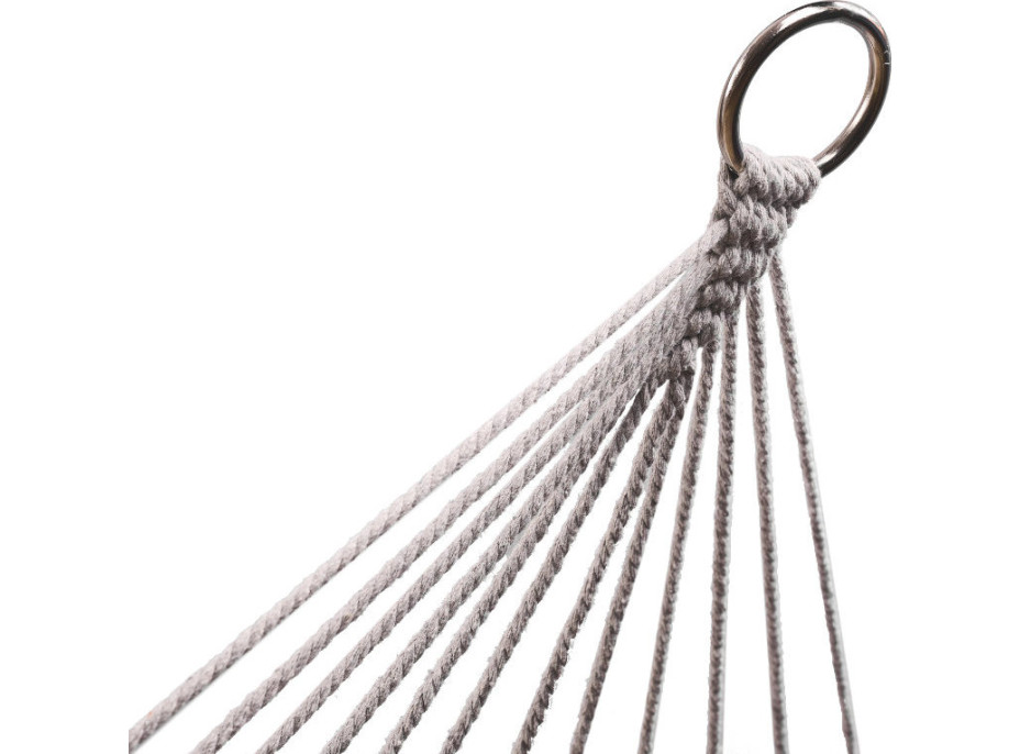 Záhradná hojdacia sieť BOHO so strapcami - 200 cm - šedá