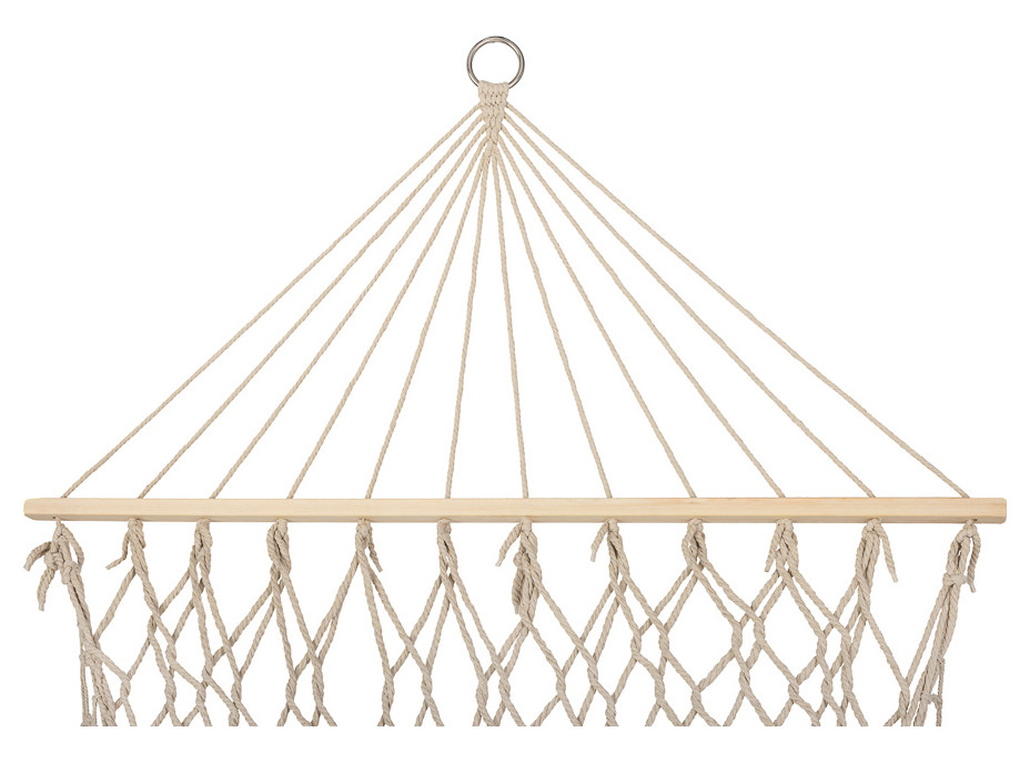 Záhradná hojdacia sieť BOHO so strapcami - 200 cm - ecru