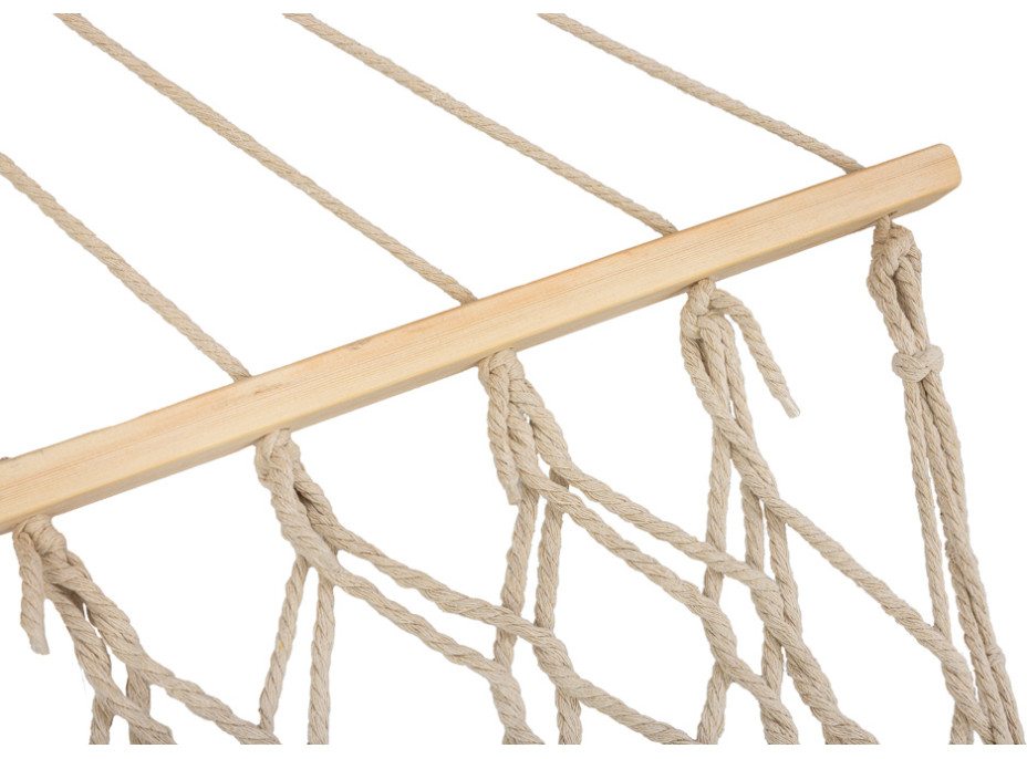 Záhradná hojdacia sieť BOHO so strapcami - 200 cm - ecru