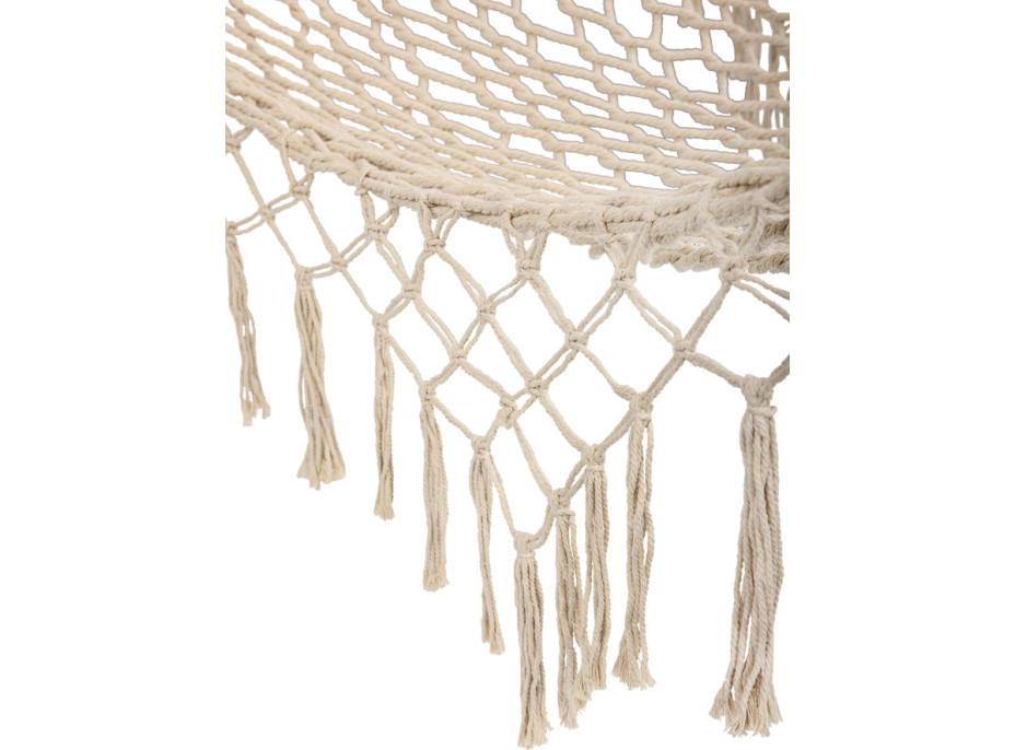 Záhradná hojdacia sieť BOHO so strapcami - 200 cm - ecru