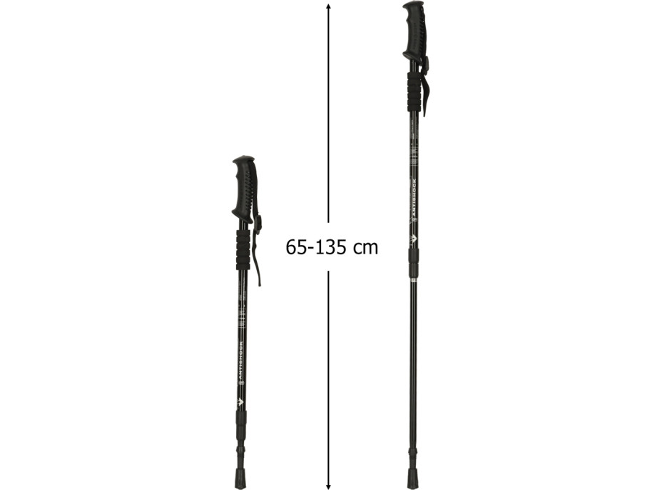 Nordic walking palice skladacie 2 kusy - čierne