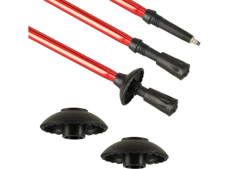 Nordic walking palice skladacie 2 kusy - červené