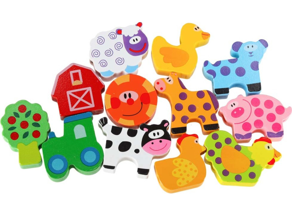 Drevené korálky na navliekanie - Zvieratká