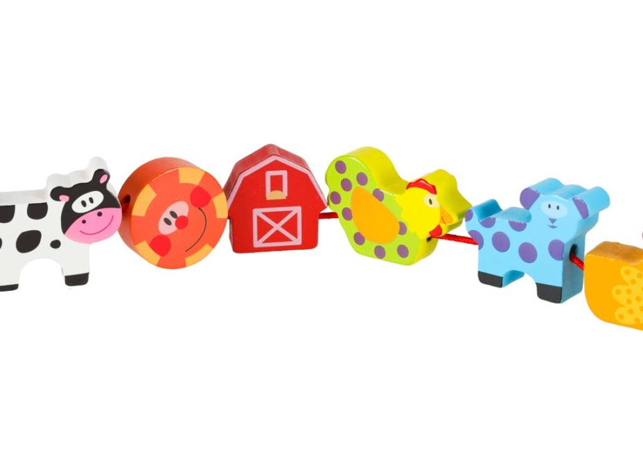 Drevené korálky na navliekanie - Zvieratká